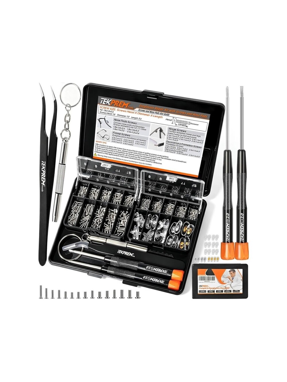 Magnetic Eyeglass Repair Tool Kit, Eye Glasses Repairing Screwdriver Set with Co
